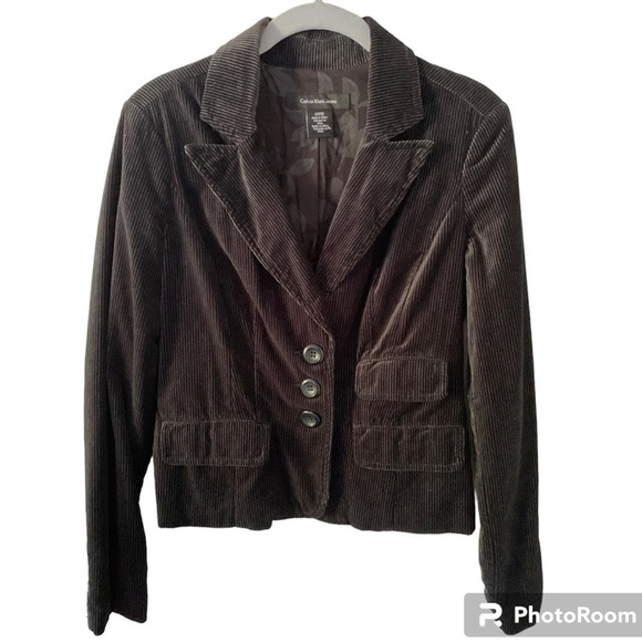 Calvin Klein Jeans Jackets & Blazers - Calvin Klein Jeans Womens Black Corduroy Wide Wale Blazer Jacket Size Small